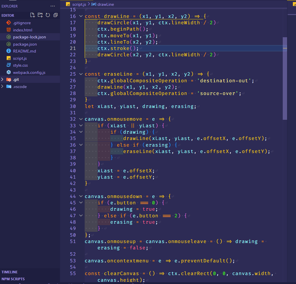 paint app JavaScript code