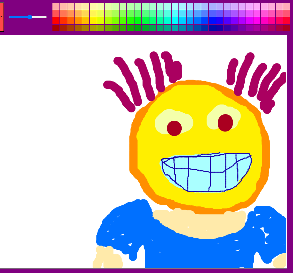 simple paint app with a grid of bright saturated colors