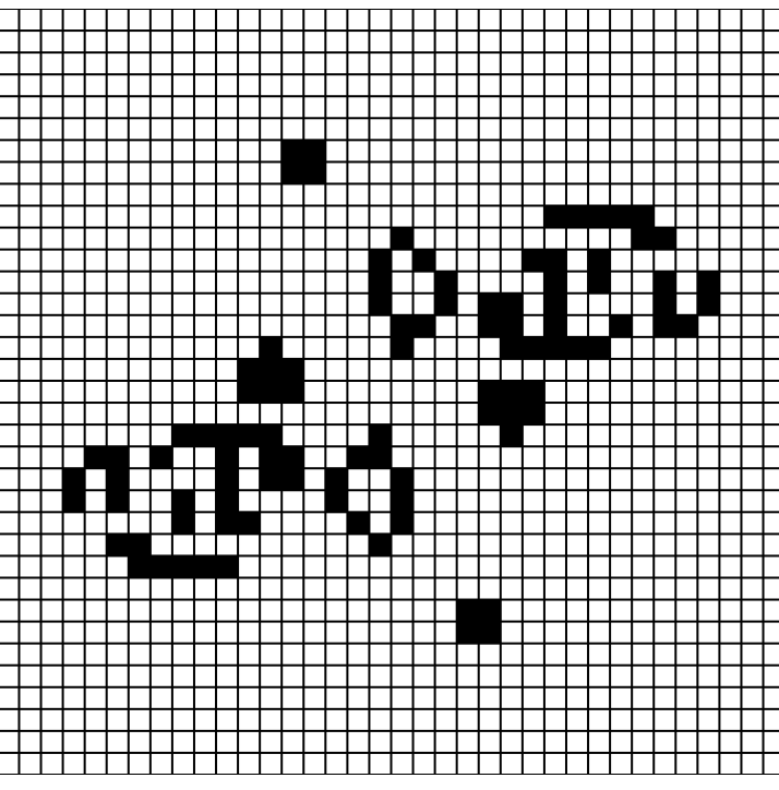 black and white game of life screenshot