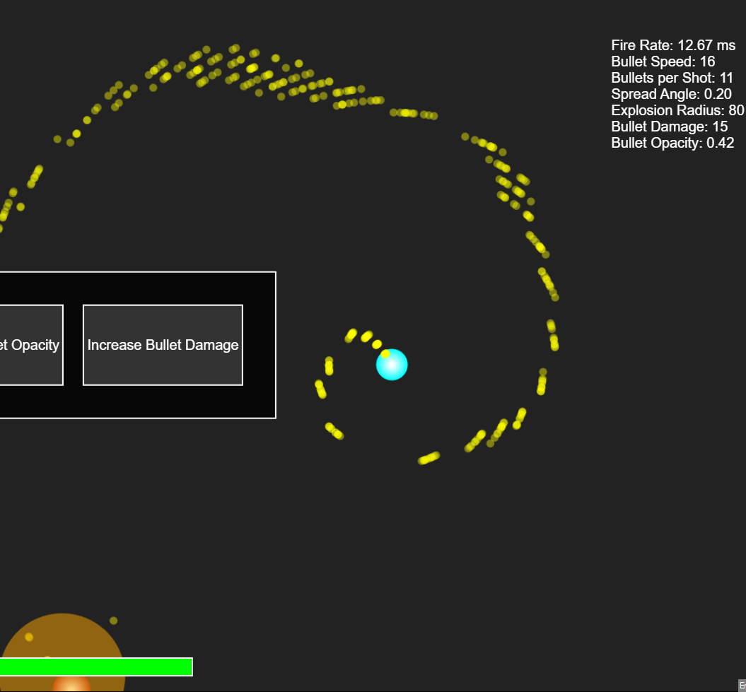 player shooting volley of bullets