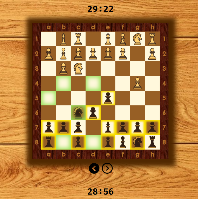chess game, black knight moves