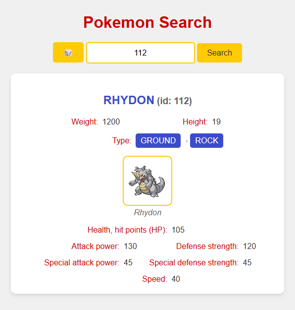 Rhydon pokemon info card