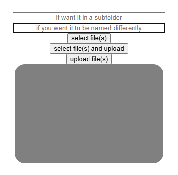 uploader minimal example interface