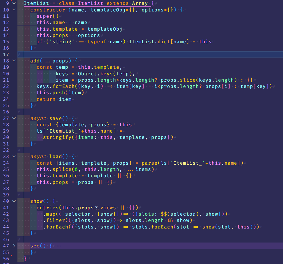 ItemList class code