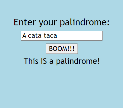 palindrome app user interface