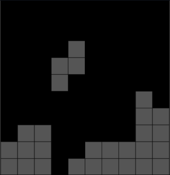 grey minimalistic tetris screenshot