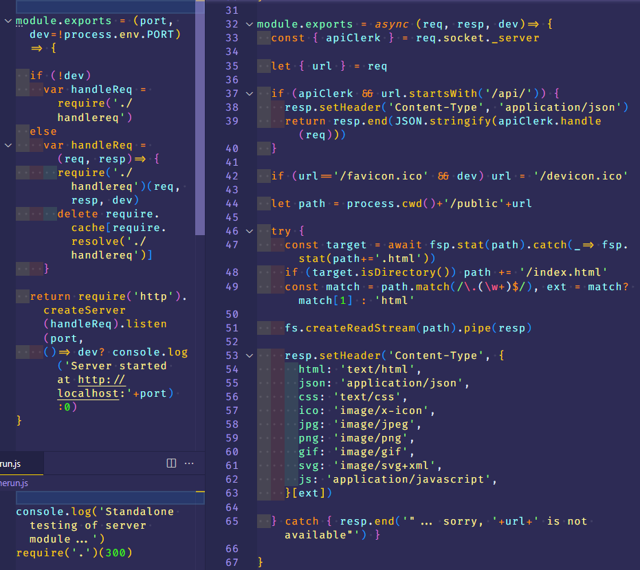 server code in JavaScript