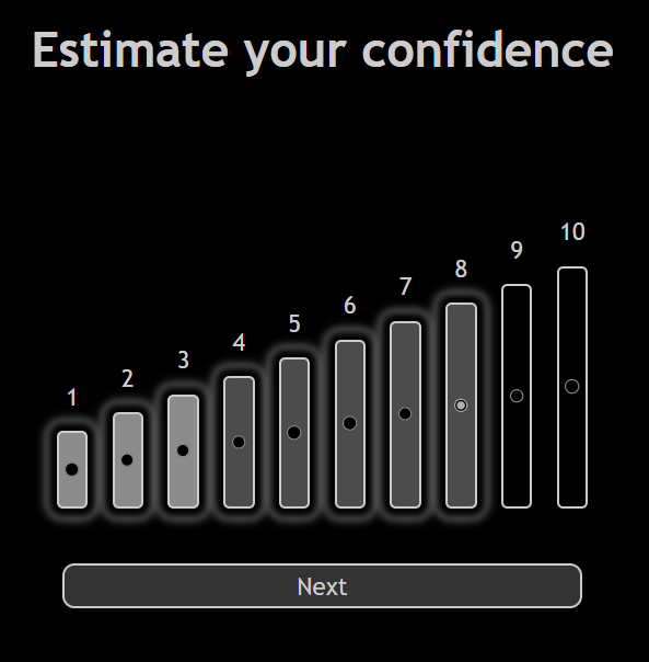 estimate confidence grades in dark theme