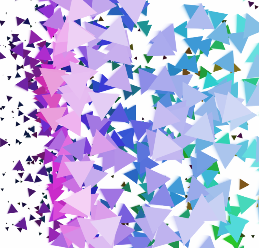 canvas full of bright blue-purple triangles