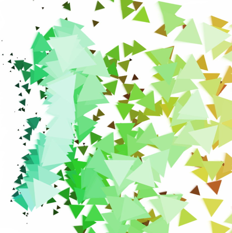 canvas full of bright yellow-green triangles