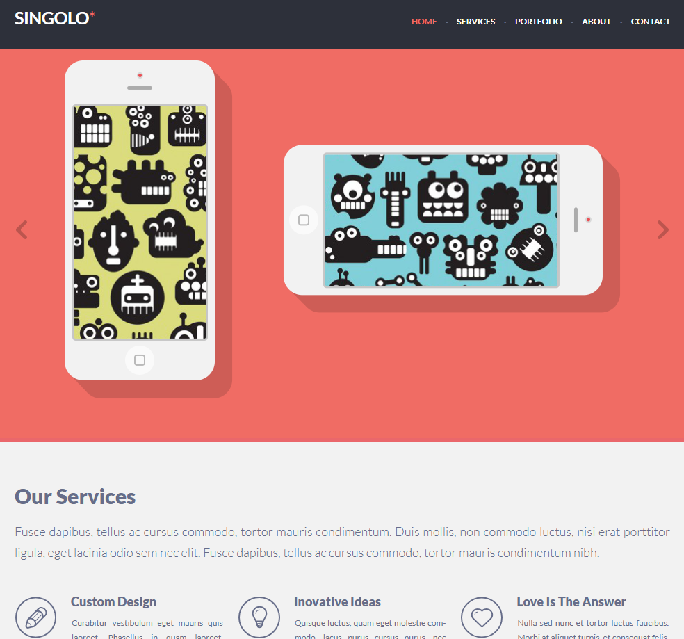 hero section of a landing page