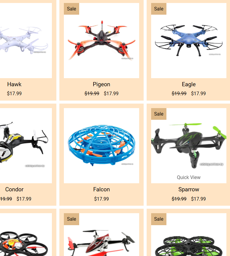 drone product cards