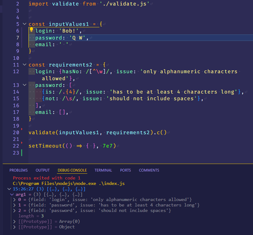 test case with logs