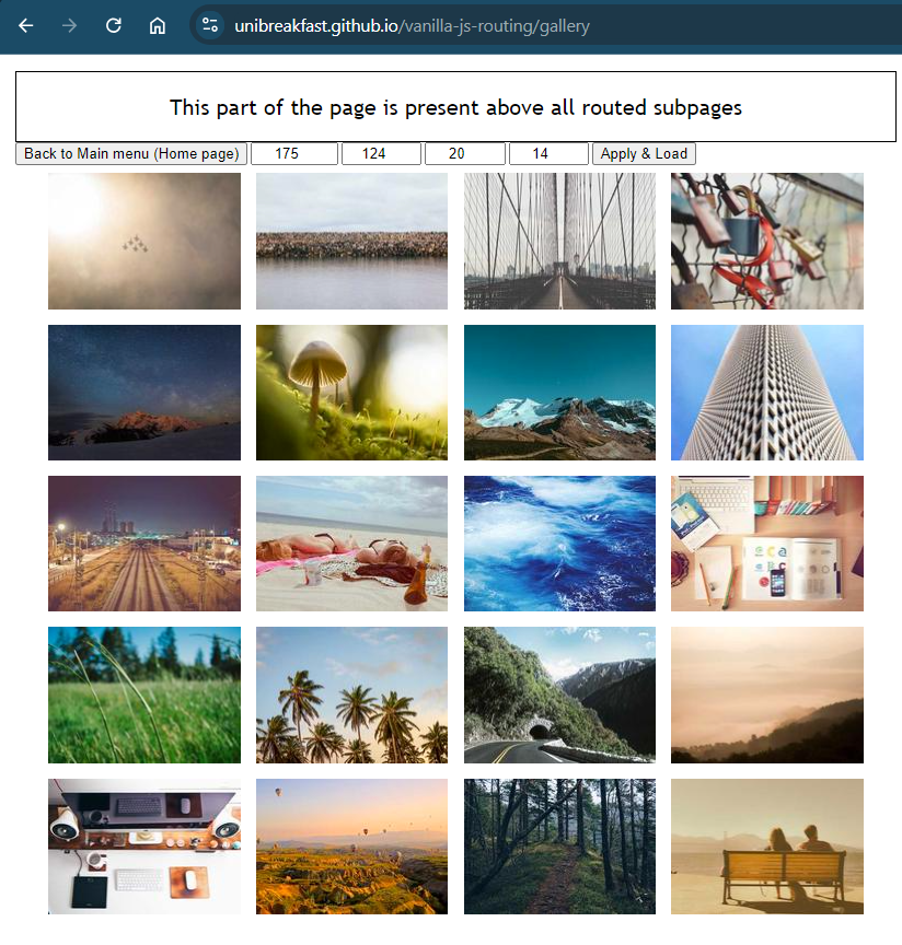 gallery subpage