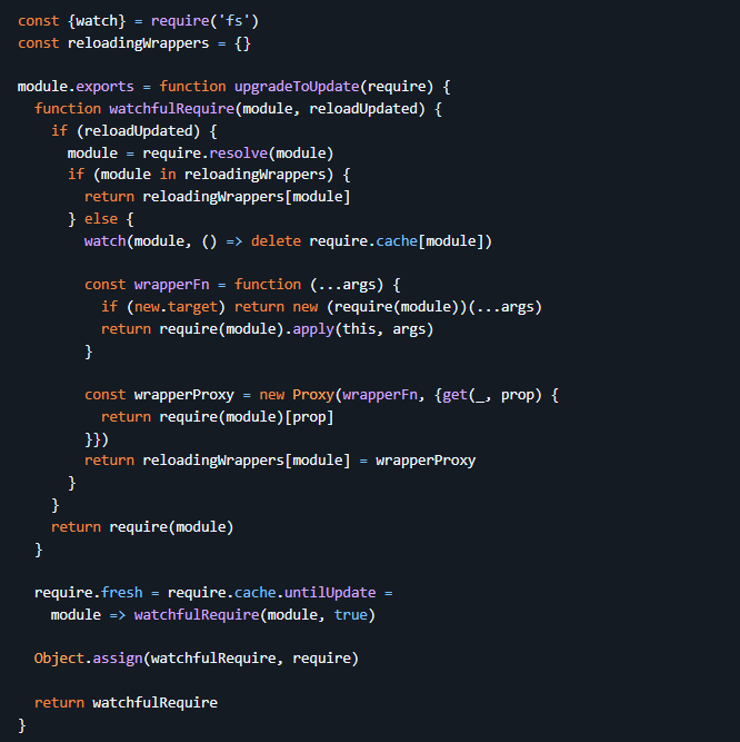 up2require module JavaScript code