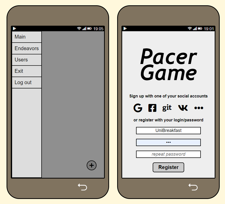 smartphone app mockups