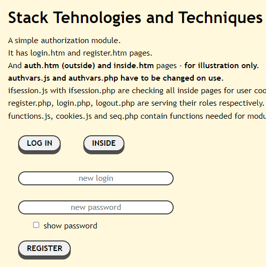 registration form