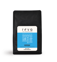 coffee bag with blue label