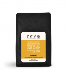 coffee bag with yellow label